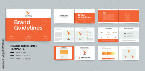 Simple brand manual logo book design 12 pages design
