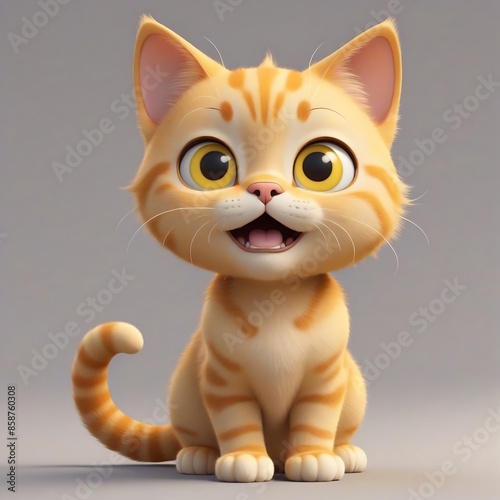 there is a cat that is sitting down with its mouth open, Curious cat with mouth open sitting down. Perfect for pet blogs, veterinary websites, and animalrelated content for social media. © Joko
