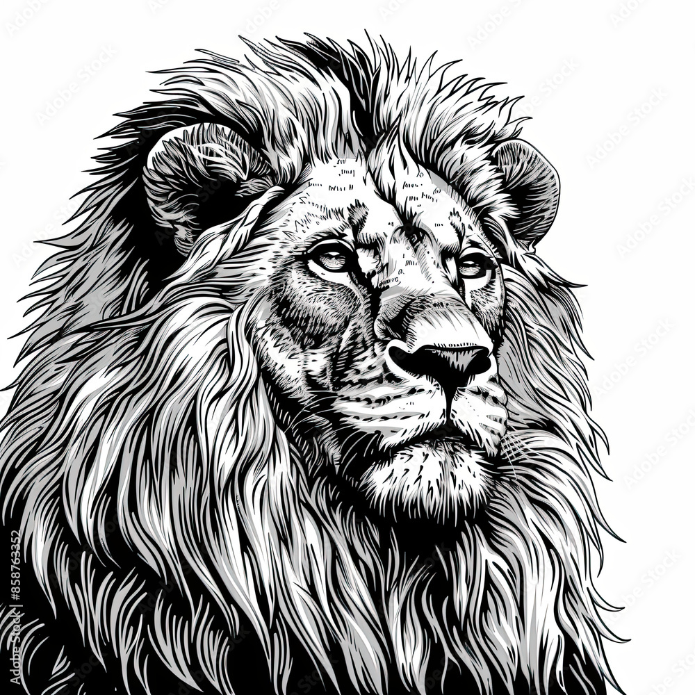 custom made wallpaper toronto digitalA black and white drawing of a lion
