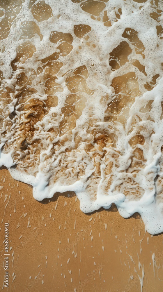 Aerial View of Tranquil Beach with Breaking Wave Aerial View of Tranquil Beach with Breaking Wave