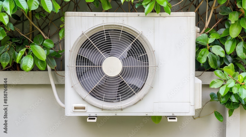 Designed for your lifestyle: This air heat pump seamlessly fits into your daily routine. Air heat pump for cooling or heating a house on the wall of a building. Designed for your lifestyle: This air heat pump seamlessly fits into your daily routine. Air heat pump for cooling or heating a house on the wall of a building.
