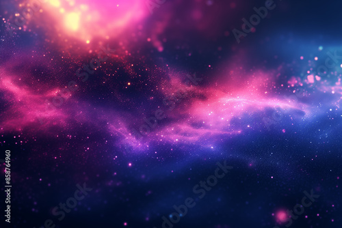 Abstract Ethereal Night Sky Background with Stars and Bokeh Lights Vector Presentation Template, Generative AI © ftlupuper