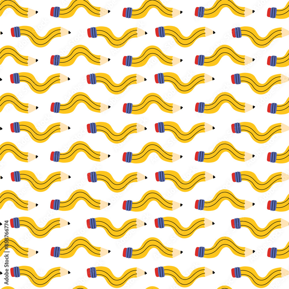 Wavy Pencil Vector Seamless Pattern Wavy Pencil Vector Seamless Pattern