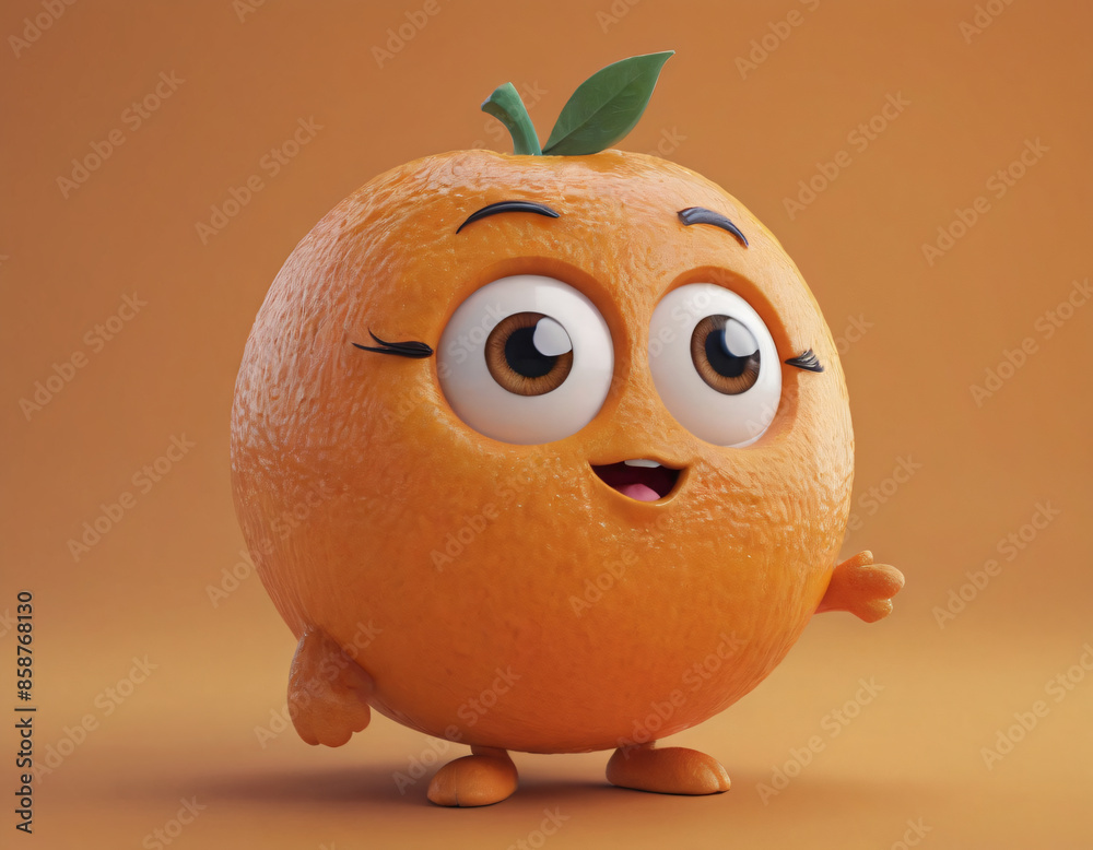 oranges with a leaf character illustration 3d googly oranges with a leaf character illustration 3d googly