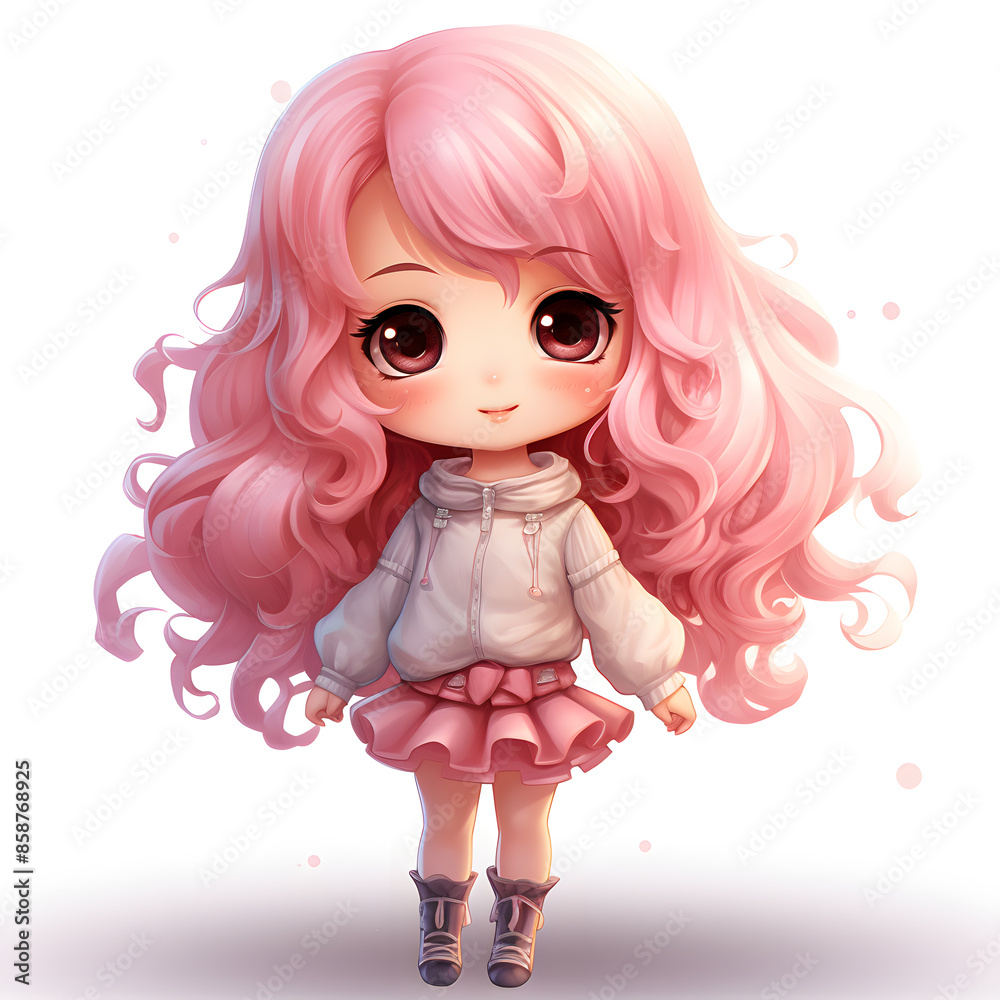 anime girl chibi kawaii candy hair full height real anime girl chibi kawaii candy hair full height real