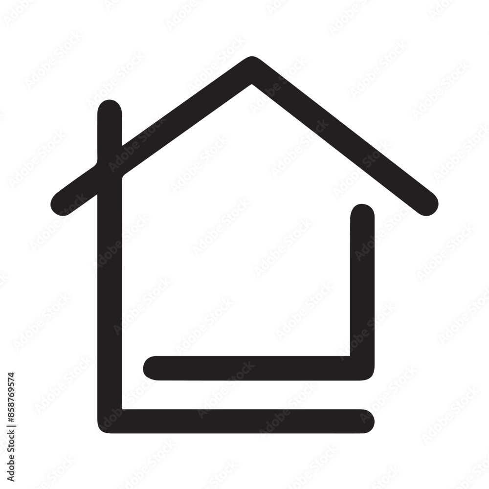 House icon outline isolated on transparent background. Linear vector illustration. Residential icon. Indoor use only symbol. House icon outline isolated on transparent background. Linear vector illustration. Residential icon. Indoor use only symbol.