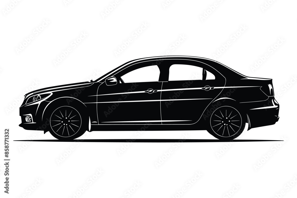 Sedan car silhouette vector Sedan car silhouette vector