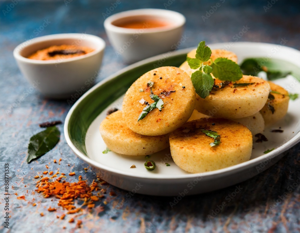 Fried Idli and chutney Fried Idli and chutney