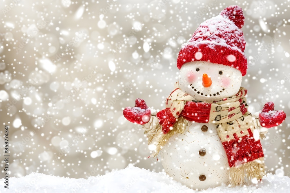Snowman Winter Celebration Snowfall Festive Decorations Cheerful Holiday Season Snowman Winter Celebration Snowfall Festive Decorations Cheerful Holiday Season