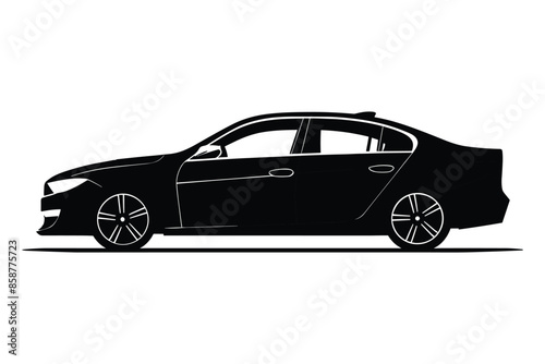 Sedan car silhouette vector