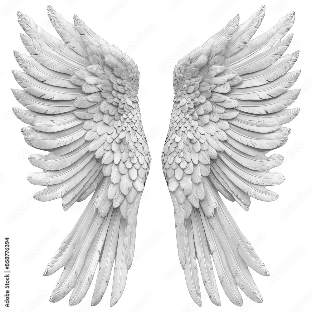 3d Angel wings isolated on the white background 3d Angel wings isolated on the white background