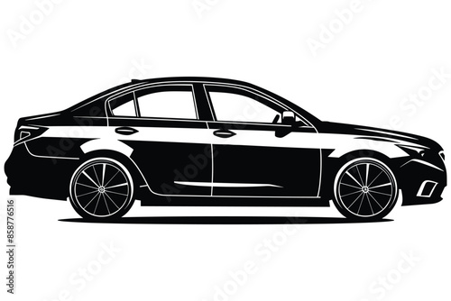 Sedan car silhouette vector
