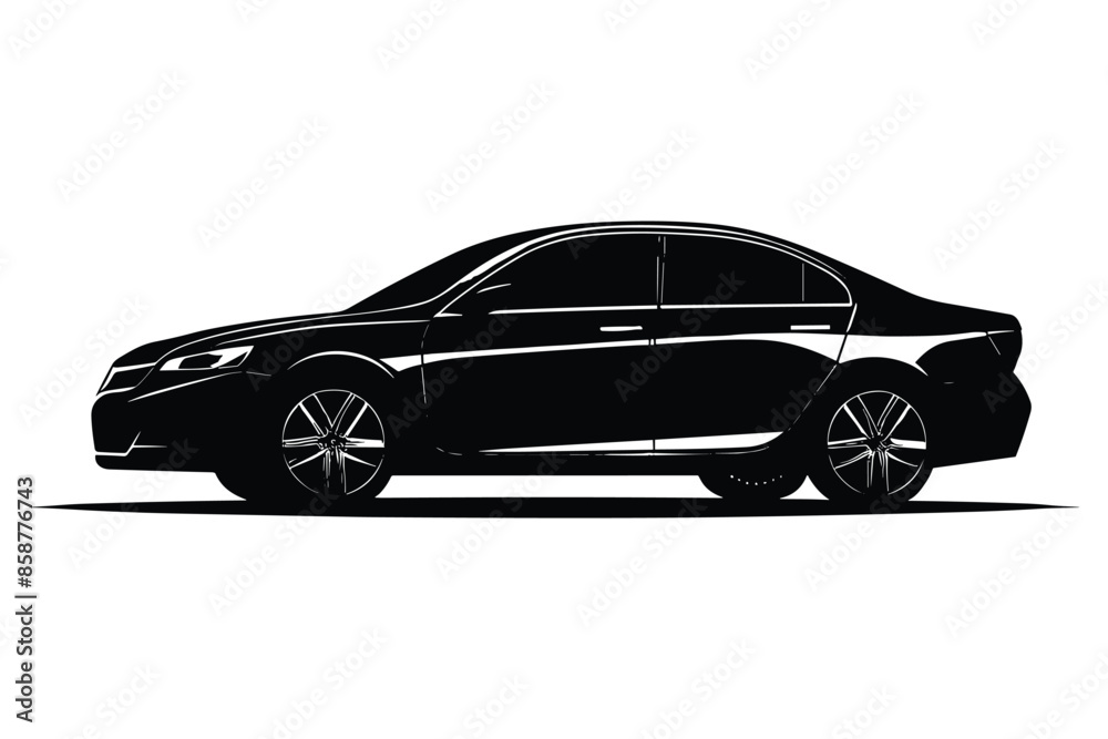 Sedan car silhouette vector Sedan car silhouette vector