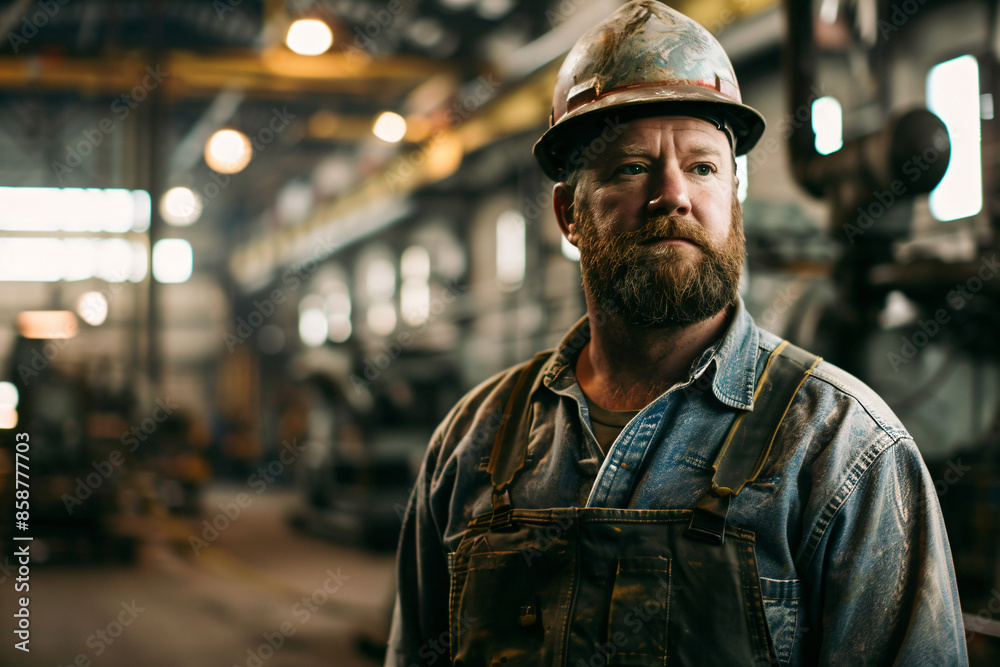 a man with a beard wearing a hard hat a man with a beard wearing a hard hat