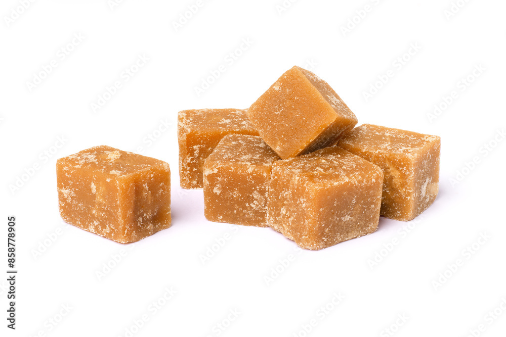 brown sugar cubes isolated on white brown sugar cubes isolated on white