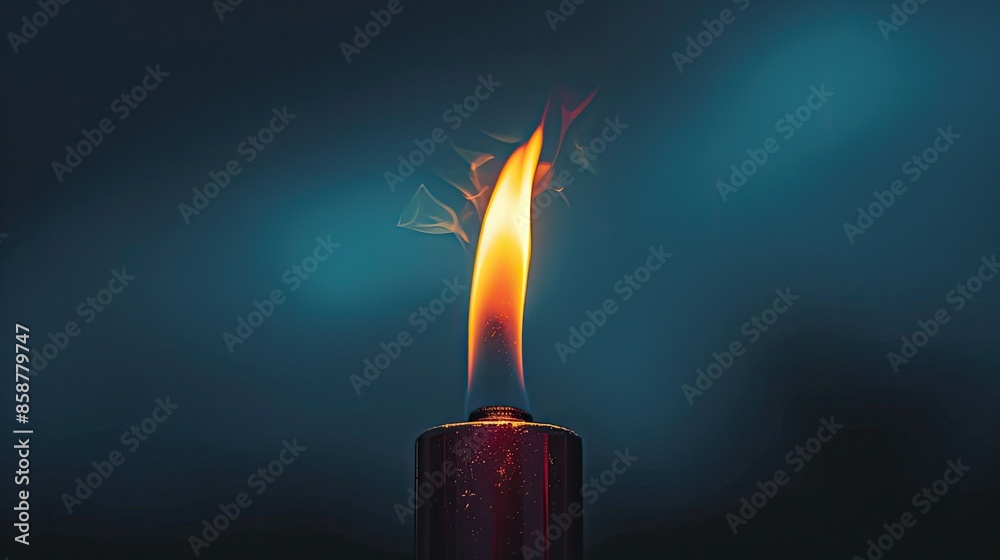 Photograph of a lighter flame, its steady glow illuminating the surrounding darkness against a transparent background. Photograph of a lighter flame, its steady glow illuminating the surrounding darkness against a transparent background.