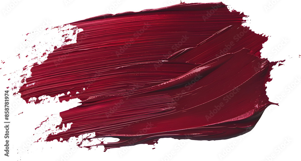 Isolated stroke of deep burgundy paint on an all-white background. The brushstrokes transparent Isolated stroke of deep burgundy paint on an all-white background. The brushstrokes transparent
