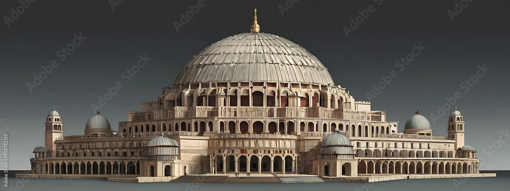 Fototapeta premium Detailed illustrations of architectural marvels from around the world, emphasizing their unique designs and historical significance 