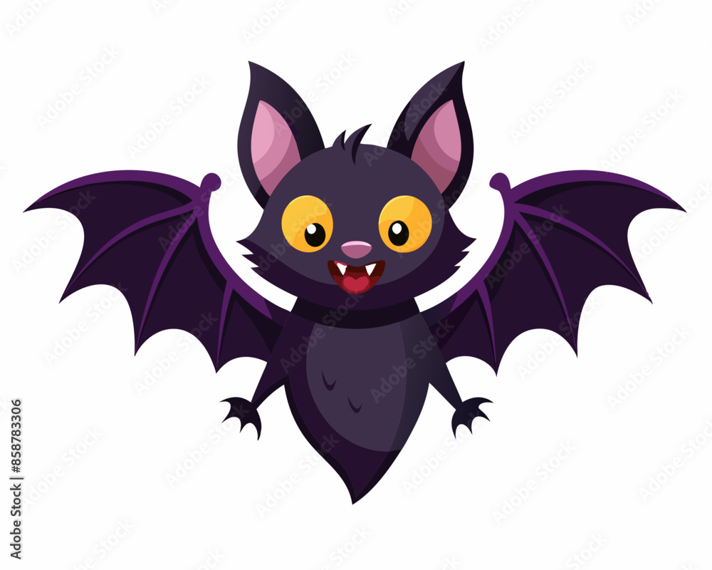 Cute Halloween bat vector illustration isolated on a white background Cute Halloween bat vector illustration isolated on a white background