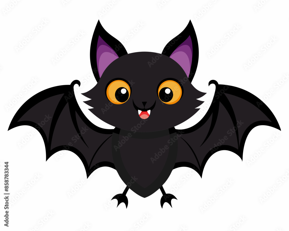 Cute Halloween bat vector illustration isolated on a white background Cute Halloween bat vector illustration isolated on a white background