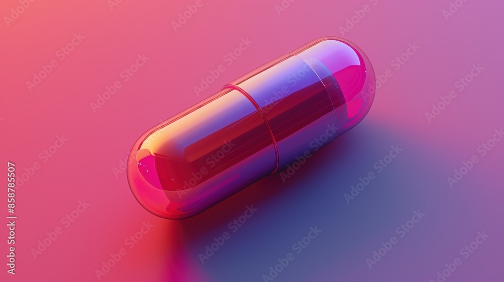 A pill is shown in a glass case with a pink background. The pill is small and round, and it is a medicine. The image has a calm and soothing mood, as the pill is not in motion A pill is shown in a glass case with a pink background. The pill is small and round, and it is a medicine. The image has a calm and soothing mood, as the pill is not in motion