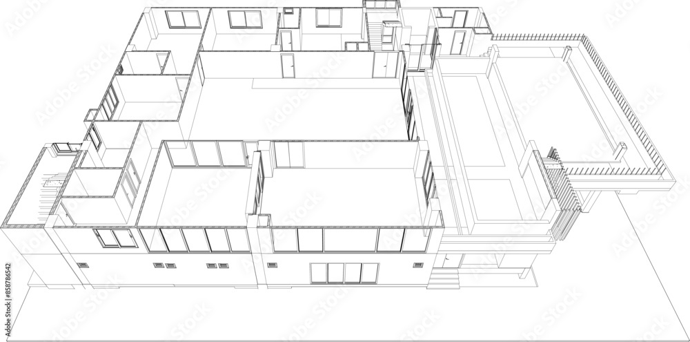 Fototapeta premium 3D illustration of building project