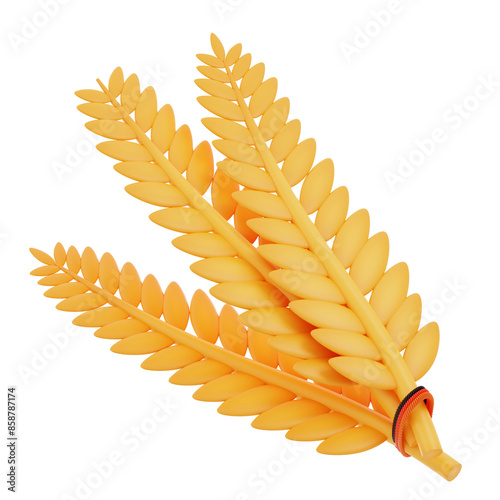 3d illustration of rice 