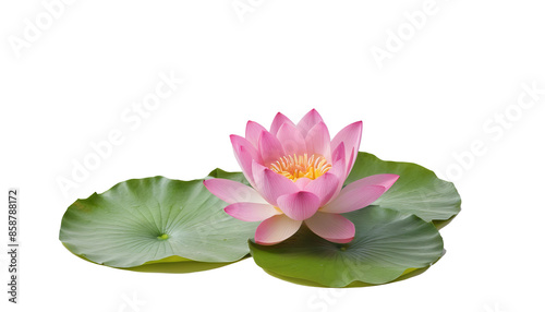 Delicate Pink Lotus Flower Floating on Water