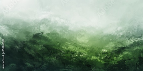 Abstract background in green tones, strokes of oil paint on canvas, oil painting.