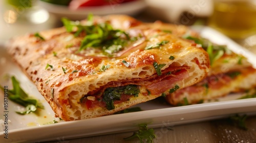 Wallpaper Mural Gourmet Italian focaccia sandwiches, with fresh fillings, epitomize the trend of upscale, casual dining, served on a clean white plate. Torontodigital.ca