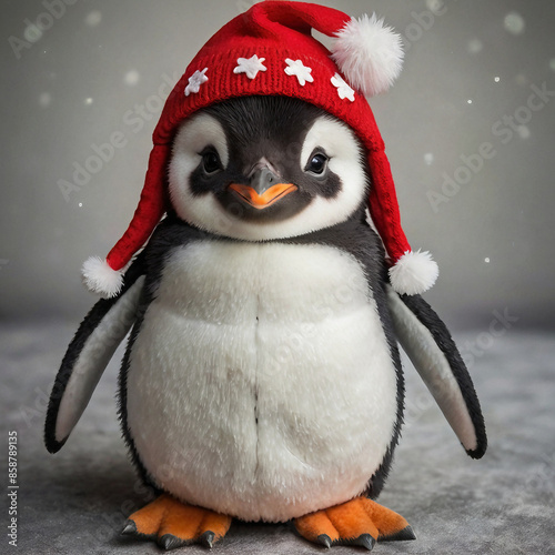 penguin with christmas hat
