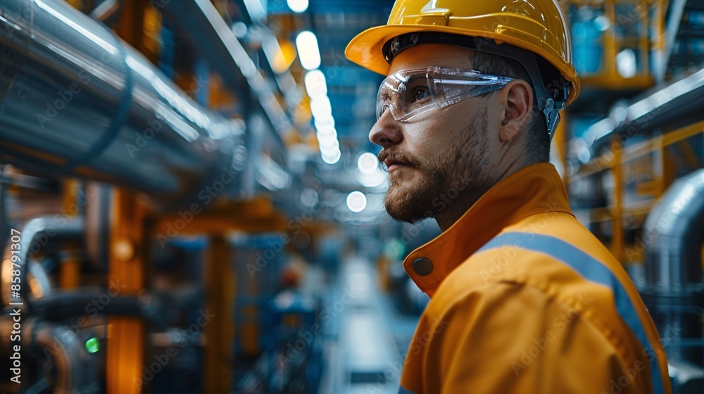 Industrial Worker Looking Up. Industrial Worker Looking Up.
