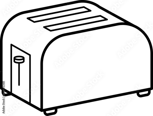 Bread toaster outline illustration vector