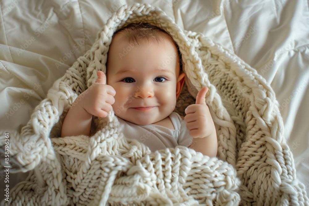 a baby wrapped in a blanket on a bed a baby wrapped in a blanket on a bed
