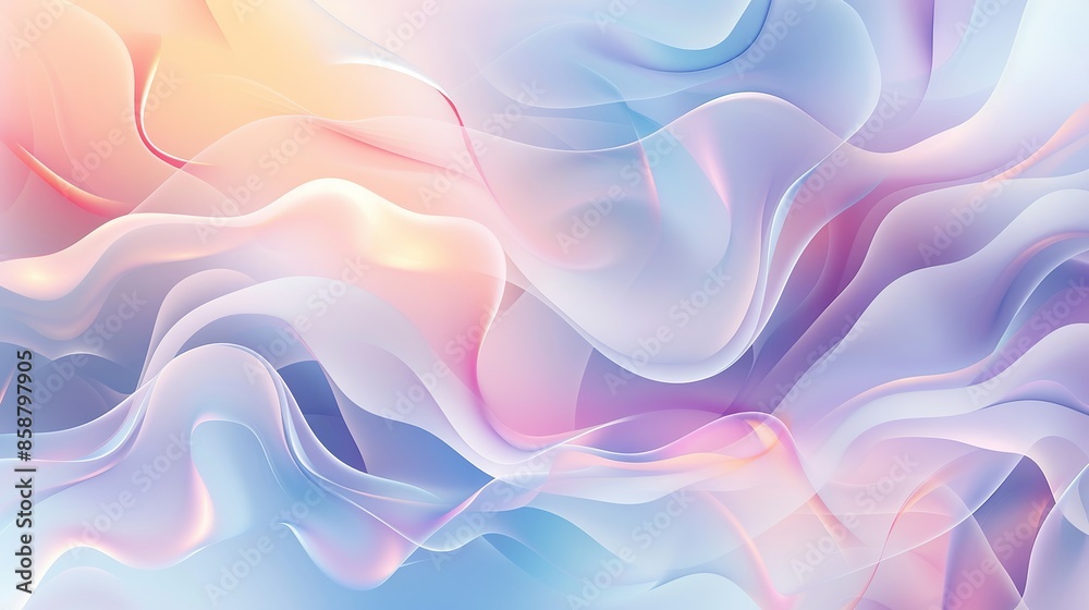 Obraz premium Fluid Abstract Background with Smooth Curves and Organic Shapes in Soft Pastel Colors