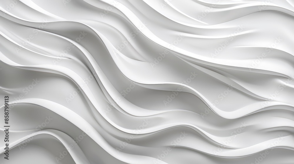 Clean and simple wave-like patterns in white blend naturally with a clean background, emphasizing elegance and minimalism