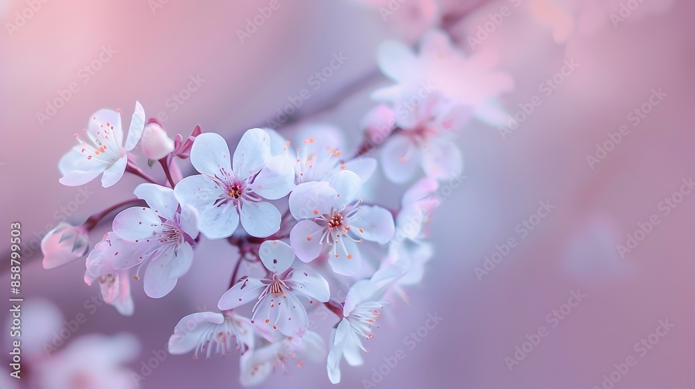 Soft-Focus Cherry Blossoms on Pastel Branches in Early Spring Soft-Focus Cherry Blossoms on Pastel Branches in Early Spring