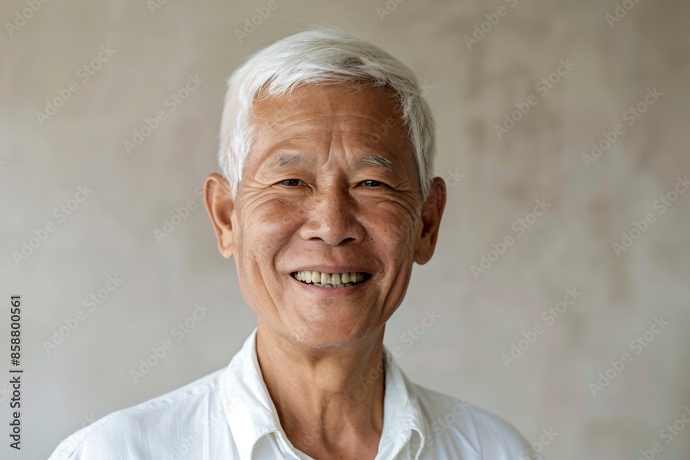 a man with white hair and a white shirt a man with white hair and a white shirt