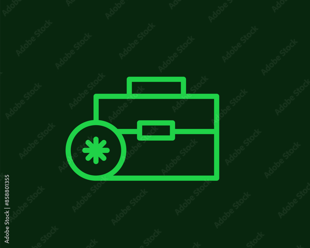briefcase illustration in flat style design. Vector illustration. briefcase illustration in flat style design. Vector illustration.