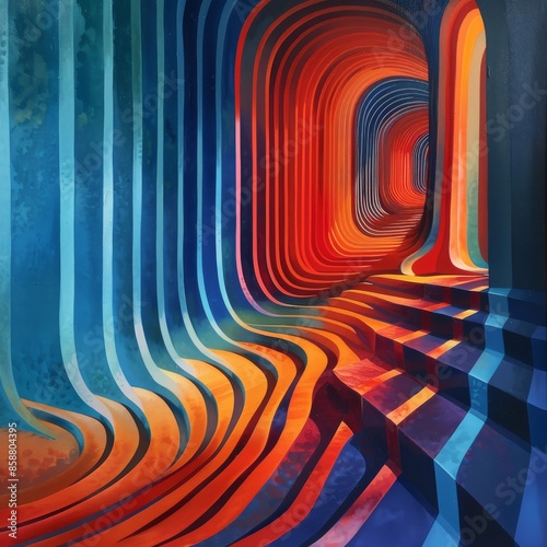 30 prompts using variations of lines leading the way with famous three colors. Parameters style raw, stylize 250.