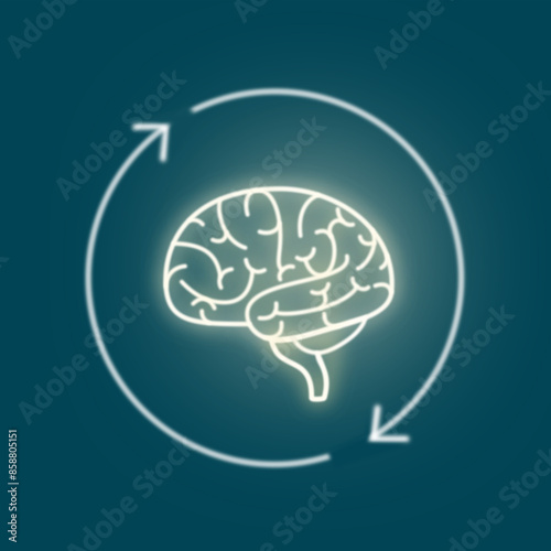 The brain is an important internal organ used to remember and control the body.vector