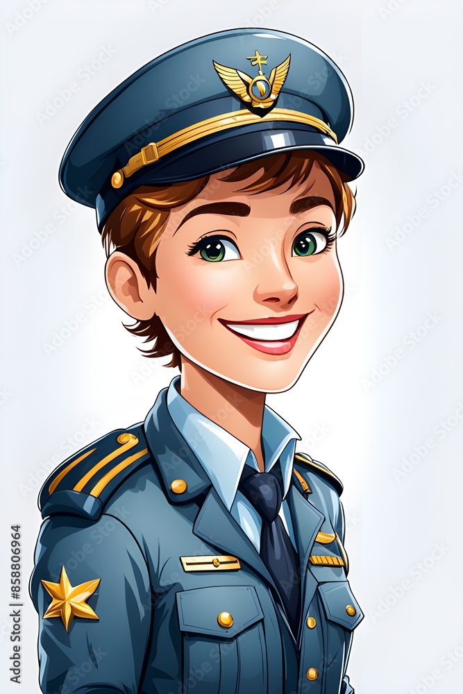 cartoon pilot on white background cartoon pilot on white background