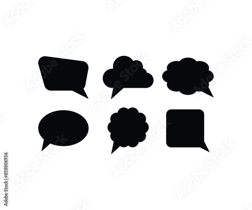 speech bubble chat black icons symbol vector design flat illustration set isolated