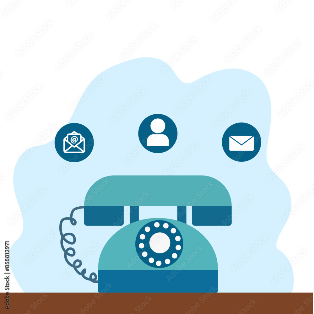 telephone service design, vector illustration eps10 graphic in blue telephone service design, vector illustration eps10 graphic in blue