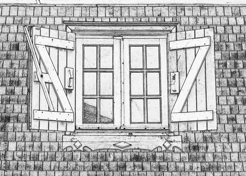 Fenêtre de maison créole 
