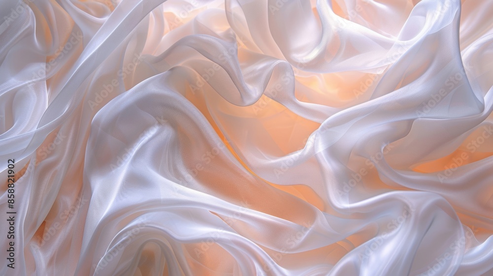 Obraz premium Soft ethereal waves of silk sway in harmony creating a peaceful and serene atmosphere.
