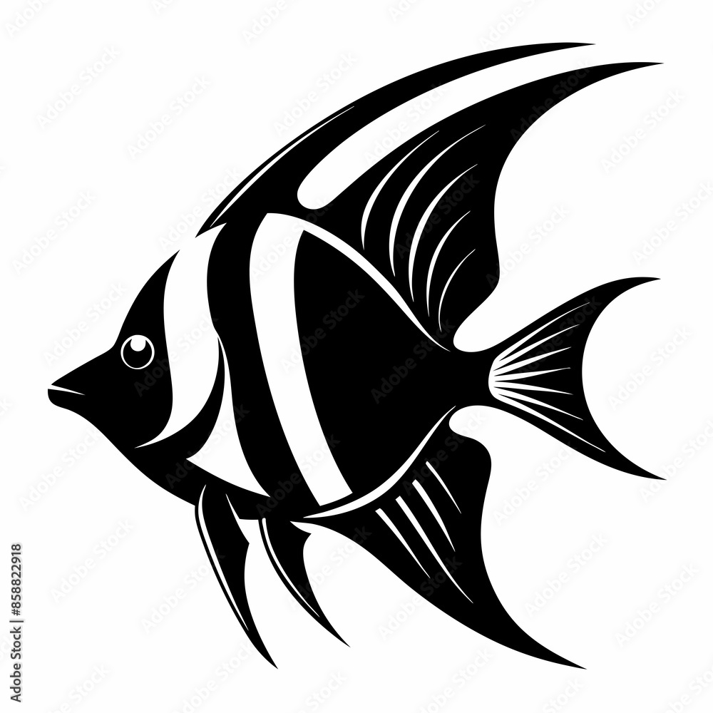 Angelfish icon silhouette vector art illustration. Angelfish icon silhouette vector art illustration.