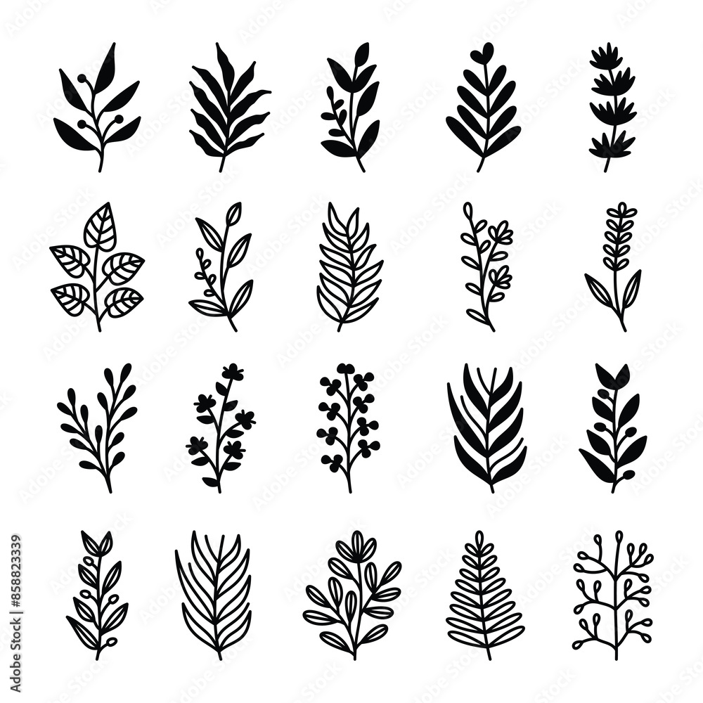 Set of leaves illustration vector Set of leaves illustration vector