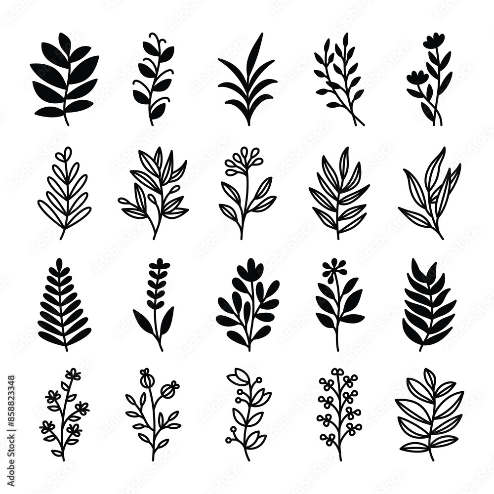 Set of leaves illustration vector Set of leaves illustration vector