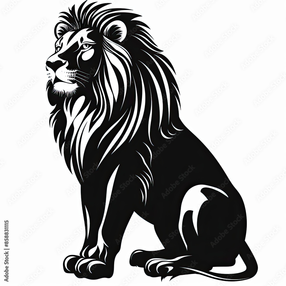 Fototapeta premium A black and white drawing of a lion